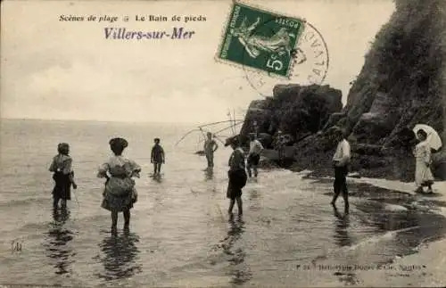 Ak Villers sur Mer Calvados, Das Fußbad