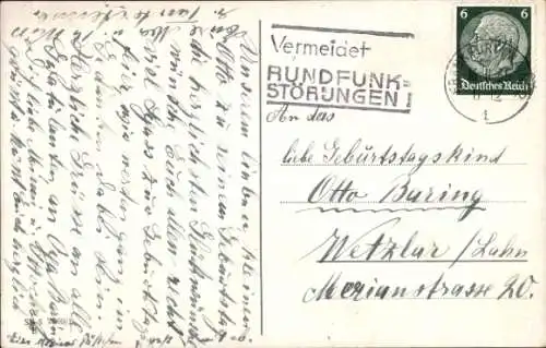 Künstler Ak Wills, John, Glückwunsch zum Geburtstag, Junge schreibt einen Brief, Blumen, Hund