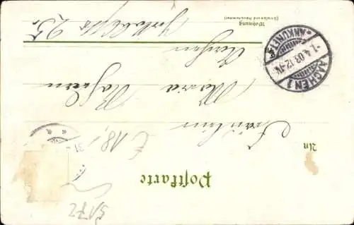 Litho Linnich in Westfalen, Gesamtansicht bei Nacht, Wehr, Roerdorf