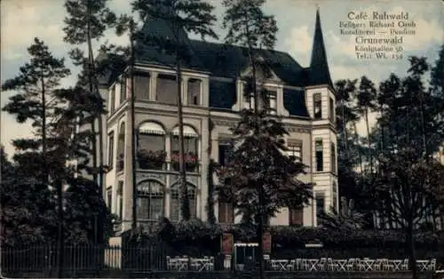 Ak Berlin Wilmersdorf Grunewald, Café Ruhwald, Königsallee 56