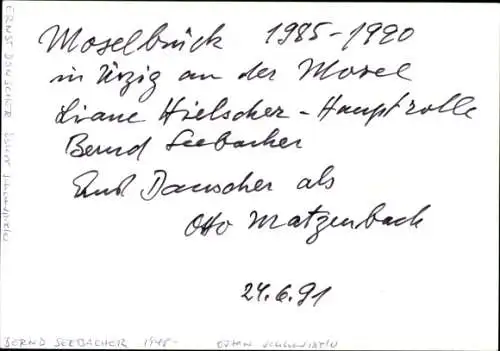 Ak Schauspieler Ernst Danscher, Bernd Seebacher, Filmszene, Autogramm