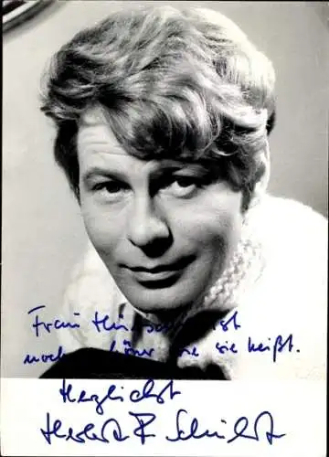 Ak Schauspieler Herbert F. Schubert, Portrait, Autogramm