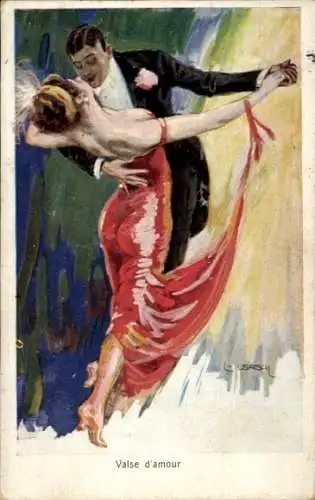 Künstler Ak Usabal, Luis, Liebeswalzer, Tanzendes Paar