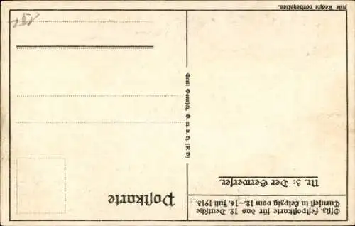 Künstler Ak Treiber, H., 12. Deutsches Turnfest in Leipzig 1913, Speerwerfer