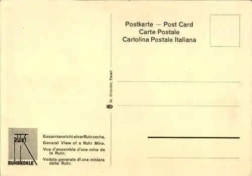 Ak Gesamtansicht eienr Ruhrzeche, Ruhrkohle