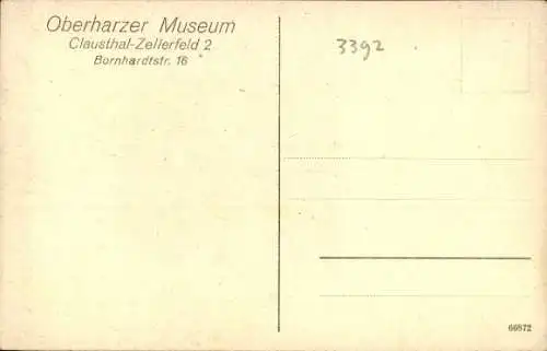 Ak Clausthal Zellerfeld, Oberharzer Museum, Vor Ort, Bornhardtstraße 16