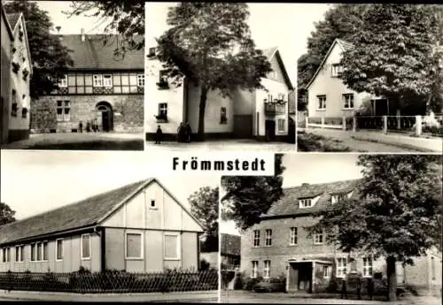 Ak Frömmstedt Kindelbrück in Thüringen, Zentral-Schule, Schulplatz, Kindergarten, Konsum-Gaststätte