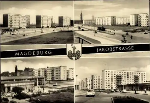 Ak Magdeburg, Neubausiedlung Jakobstraße, Kaufhalle, Plattenbau