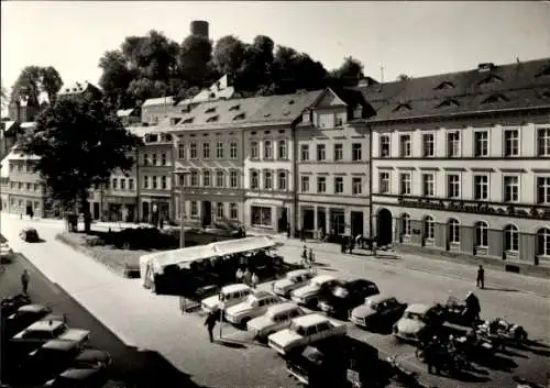 Ak Bad Lobenstein in Thüringen, Markt, Parkplatz, Autos