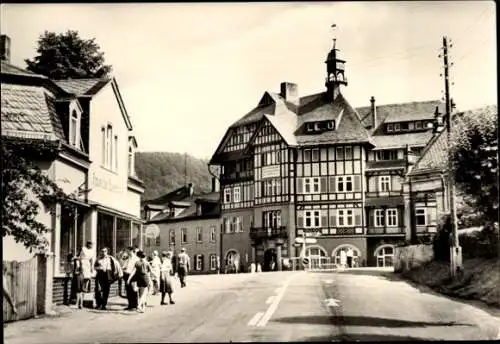 Ak Schwarzburg im Schwarzatal Thüringen, Eisenbahn Erholungsheim Ernst Thälmann