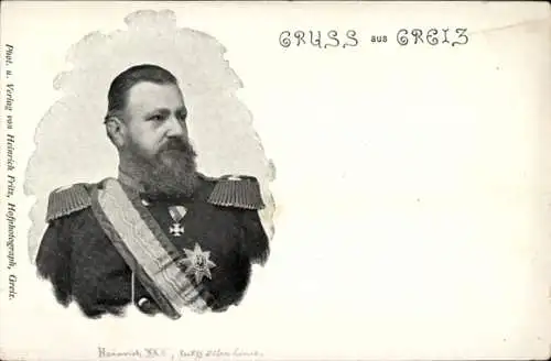 Ak Heinrich XXII, regierender Fürst Reuss ä. L., Portrait