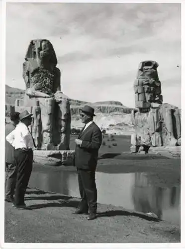 Foto Luxor Ägypten, Willy Brandt, Afrika-Reise 1963, Memnonkolosse