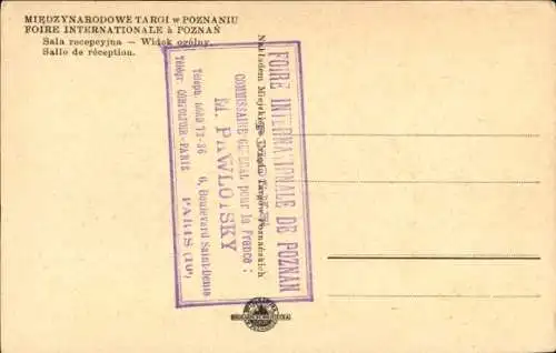 Ak Poznań Posen, Internationale Messe, Empfangshalle