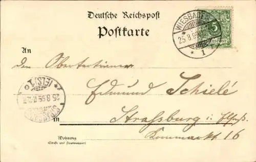 Litho St. Goar am Rhein, Burg Rheinfels, Rheindampfer