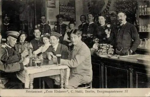 Ak Berlin Kreuzberg, Restaurant Zum Elsässer, Bergmannstraße 57