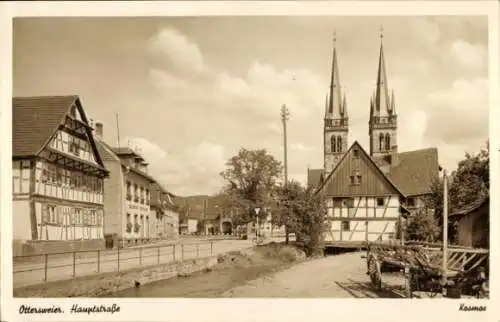 Ak Ottersweier in Baden Württemberg, Hauptstraße, Kirche