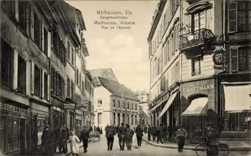 Ak Mulhouse Mülhausen Elsass Haut Rhin, Zeughausstraße