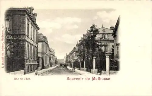 Ak Mulhouse Mülhausen Elsass Haut Rhin, Oststraße