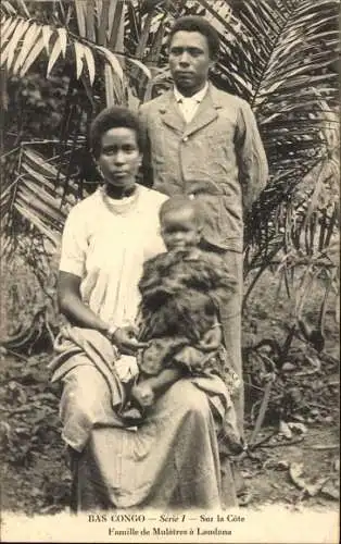 Ak Bas Congo, Familie der Mulater in Landana