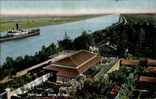 Ak Port Said Ägypten, Kanaleingang