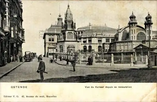 Ak Ostende Westflandern, Blick auf den Kursaal seit seiner Restaurierung