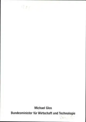 Foto Michael Glos, Bundesminister, Portrait, Autogramm