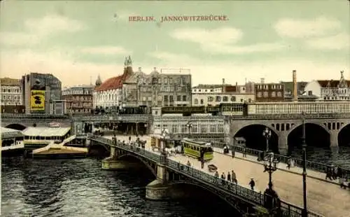 Ak Berlin, Jannowitzbrücke, Straßenbahn