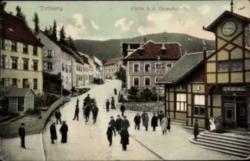 Ak Triberg im Schwarzwald, Straßenpartie, Gewerbehalle