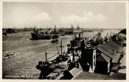 Ak Amsterdam Nordholland Niederlande, Panorama, Hafen