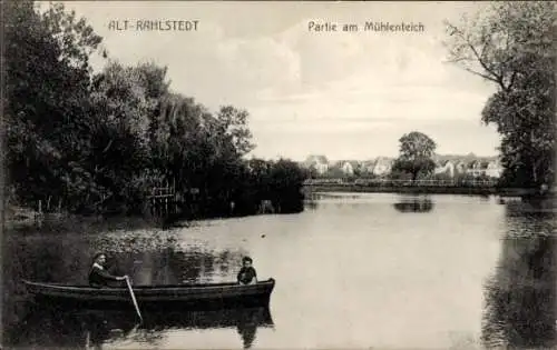 Ak Hamburg Wandsbek Rahlstedt Altrahlstedt, Mühlenteich, Ruderboot