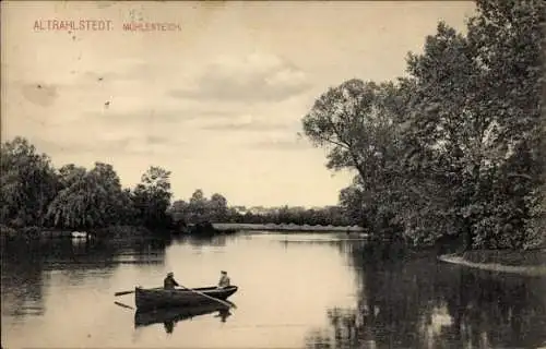 Ak Hamburg Wandsbek Rahlstedt Altrahlstedt, Mühlenteich, Ruderboot