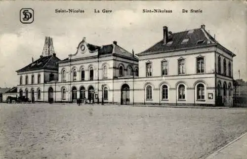 Ak St. Nicolas Sint Niklaas Waas Waes Ostflandern Belgien, Bahnhof