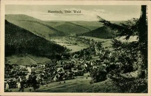 Ak Manebach Ilmenau in Thüringen, Panorama