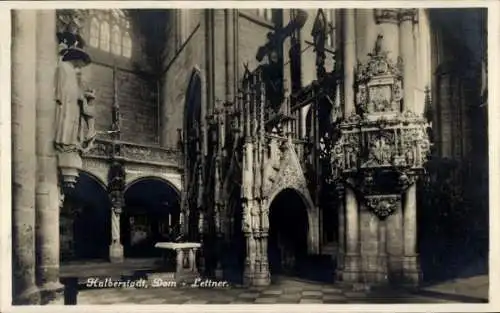 Ak Halberstadt am Harz, Dom, Innenansicht, Lettner