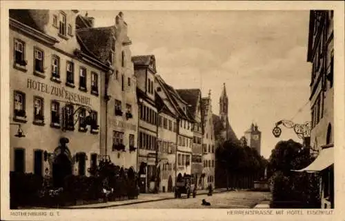 Ak Rothenburg ob der Tauber Mittelfranken, Herrenmarkt, Hotel Eisenhut