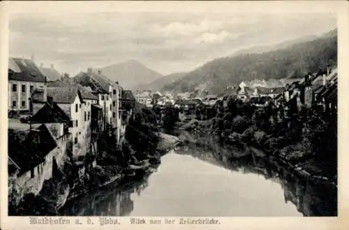 Ak Waldhofen an der Ybbs Niederösterreich, Blick von der Zellerbrücke, Teilansicht