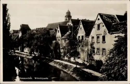 Ak Donauwörth in Schwaben Bayern, Wörnitz, Teilansicht