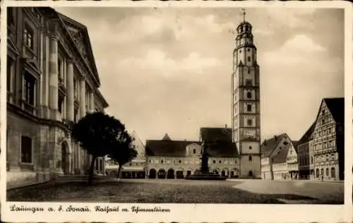 Ak Lauingen an der Donau Schwäbische Alb, Rathaus, Turm