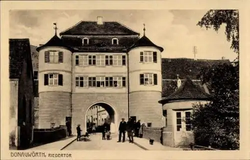 Ak Donauwörth in Schwaben Bayern, Riedertor