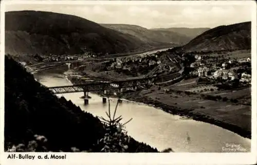 Ak Bullay an der Mosel, Panorama, Brücke