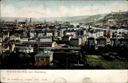 Ak Würzburg am Main Unterfranken, Blick vom Steinberg