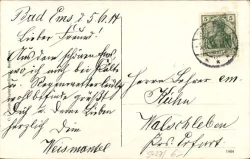 Ak Bad Ems an der Lahn Rhein, Kursaal