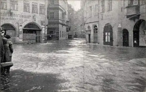 Ak Nürnberg in Mittelfranken Bayern, Tucherstraße, Hochwasser Katastrophe 05.02.1909