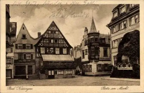 Ak Bad Kissingen Unterfranken Bayern, Markt, Fachwerkhaus, Weinstube, Hotel