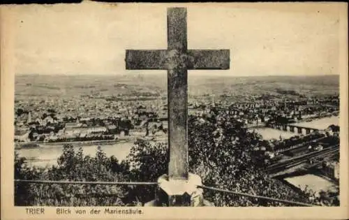 Ak Trier an der Mosel, Blick von der Mariensäule