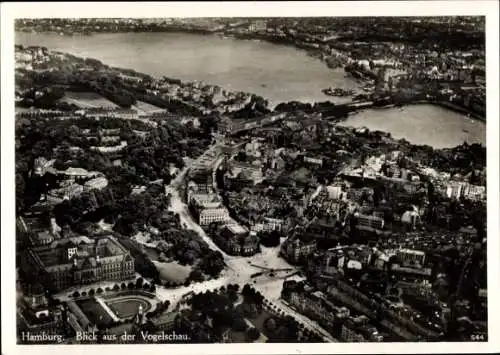 Ak Hamburg Mitte Altstadt, Teilansicht, Blick aus der Vogelschau