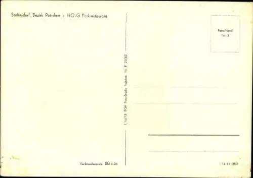 Ak Stahnsdorf in Brandenburg, HO-G Parkrestaurant