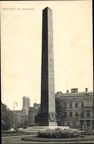 Ak München, Karolinenplatz, Obelisk, Denkmal