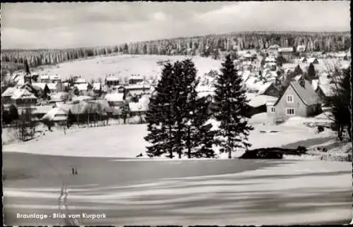 Ak Braunlage im Oberharz, Blick vom Kurpark, Winter