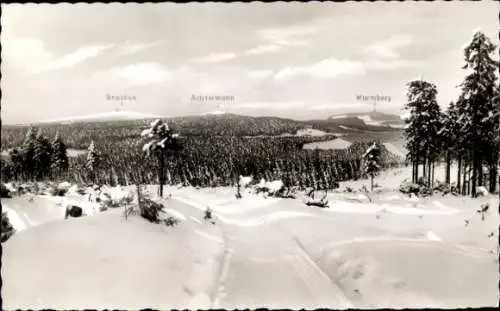 Ak Braunlage im Oberharz, Panorama, Wurmberg, Achtermann, Brocken, Winter